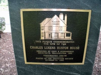 Charles Lukens Huston House Marker image. Click for full size.
