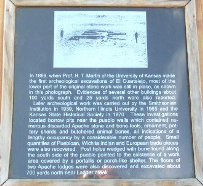 El Cuartelejo Archeology Marker. Click for full size. El Cuartelejo Archeology Marker image. Click for full size.