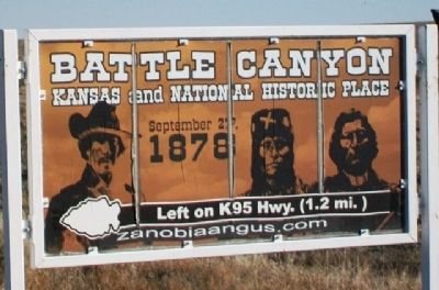 Battle Canyon, 1878 Sign on Kansas Route 96. Click for full size. Battle Canyon, 1878 Sign on Kansas Route 96 image. Click for full size.