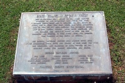 First Franklin County Court Marker image. Click for full size.
