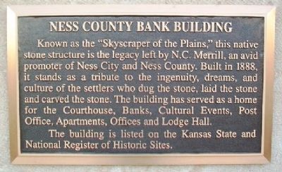 Ness County Bank Building Marker. Click for full size. Ness County Bank Building Marker image. Click for full size.