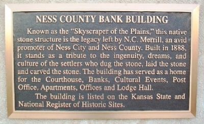 Ness County Bank Building Marker image. Click for full size.
