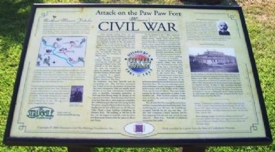 Attack on the Paw Paw Fort Marker. Click for full size. Attack on the Paw Paw Fort Marker image. Click for full size.