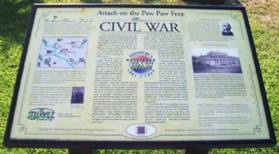 Attack on the Paw Paw Fort Marker image. Click for full size.
