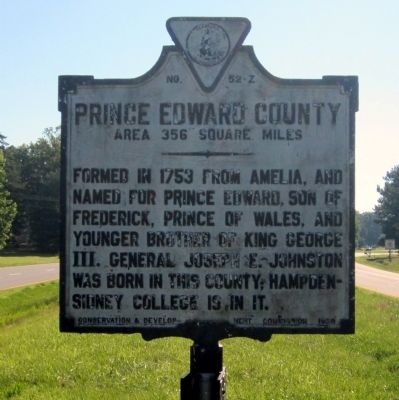 Prince Edward County Marker (reverse). Click for full size. Prince Edward County Marker (reverse) image. Click for full size.