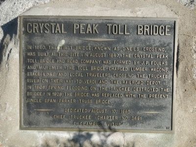 Crystal Peak Toll Bridge Marker. Click for full size. Crystal Peak Toll Bridge Marker image. Click for full size.