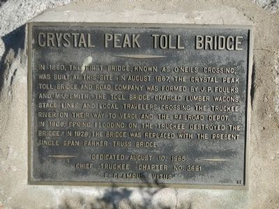 Crystal Peak Toll Bridge Marker image. Click for full size.