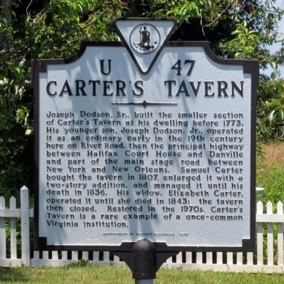 Carter's Tavern Marker. Click for full size. Carter's Tavern Marker image. Click for full size.