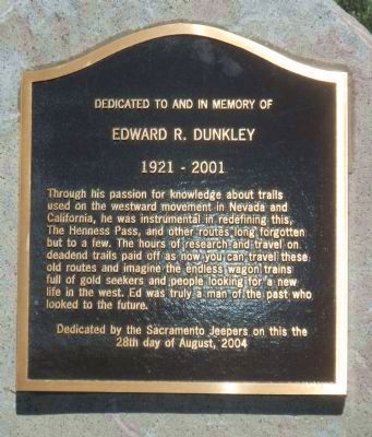 Edward R. Dunkley memorial plaque image. Click for full size.