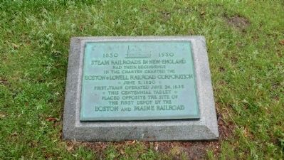 Steam Railroads In New England Marker. Click for full size. Steam Railroads In New England Marker image. Click for full size.
