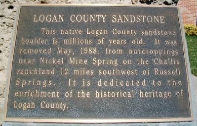 Logan County Sandstone Marker. Click for full size. Logan County Sandstone Marker image. Click for full size.