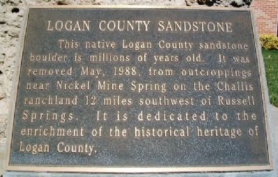 Logan County Sandstone Marker image. Click for full size.