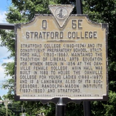 Stratford College Marker. Click for full size. Stratford College Marker image. Click for full size.