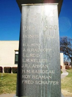 Logan County World War I Honor Roll. Click for full size. Logan County World War I Honor Roll image. Click for full size.