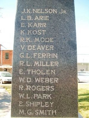 Logan County World War II Honor Roll. Click for full size. Logan County World War II Honor Roll image. Click for full size.