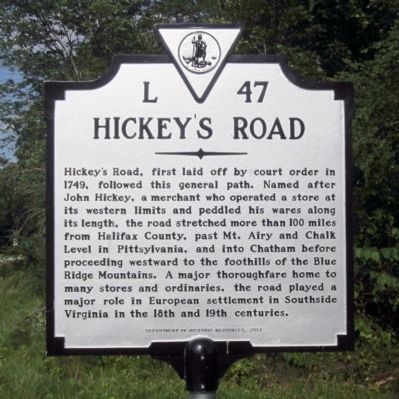 Hickey's Road Marker image. Click for full size.