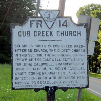 Cub Creek Church Marker image. Click for full size.