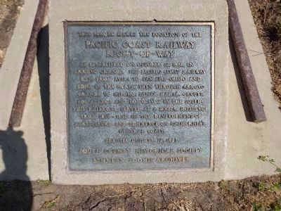 Pacific Coast Railway Right-Of-Way Marker image. Click for full size.