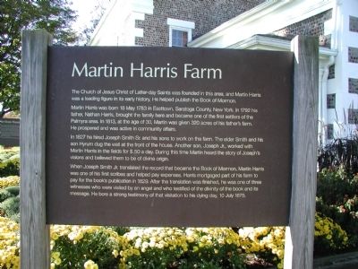 Martin Harris Farm Marker. Click for full size. Martin Harris Farm Marker image. Click for full size.