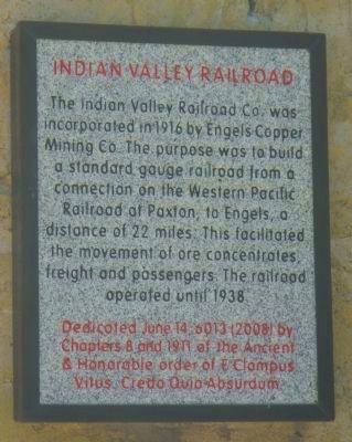 Indian Valley Railroad Marker image. Click for full size.