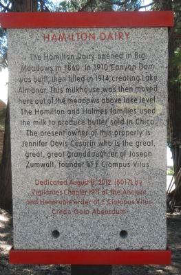 Hamilton Dairy Marker. Click for full size. Hamilton Dairy Marker image. Click for full size.