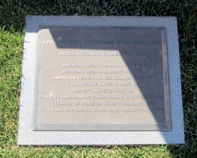 Henry County War Memorial Dedication Plaque image. Click for full size.