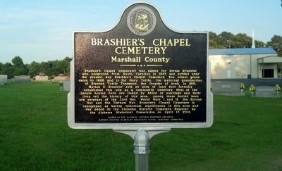 Brashier's Chapel Cemetery Marker. Click for full size. Brashier's Chapel Cemetery Marker image. Click for full size.