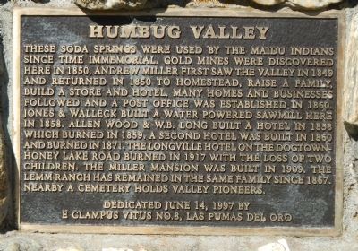 Humbug Valley Marker image. Click for full size.