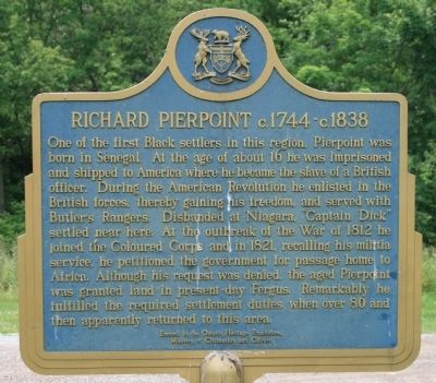 Richard Pierpoint c.1744-c.1838 Marker image. Click for full size.