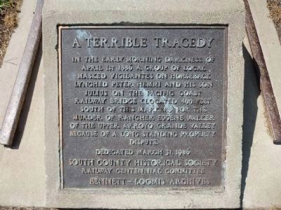 A Terrible Tragedy Marker image. Click for full size.