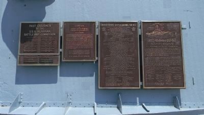 USS <i>Alabama</i> marker (third panel from left) - together with three other panels acknowledging image. Click for full size.