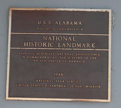 U.S.S. <i>Alabama</i> (BB-60) - a National Historic Landmark since 1986 image. Click for full size.