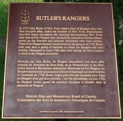 Butler's Rangers Marker. Click for full size. Butler's Rangers Marker image. Click for full size.