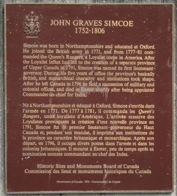 John Graves Simcoe Marker image. Click for full size.