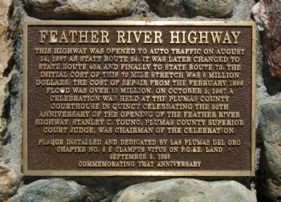 Feather River Highway Marker image. Click for full size.