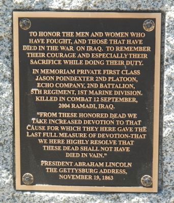 Taylorsville Veterans Memorial Marker. Click for full size. Taylorsville Veterans Memorial Marker image. Click for full size.