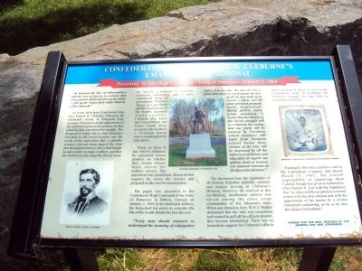 Confederate General Patrick Cleburne's Emancipation Proposal Marker image. Click for full size.