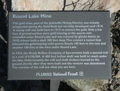 Round Lake Mine Marker image. Click for full size.