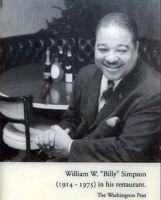 William W. "Billy" Simpson<br>(1914-1975) in his restaurant. image. Click for full size.
