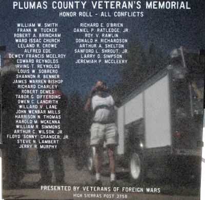 Plumas County Honor Roll - All Conflicts Marker image. Click for full size.