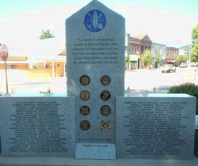 Plumas County Veterans Memorial Marker, Rear of Monument image. Click for full size.