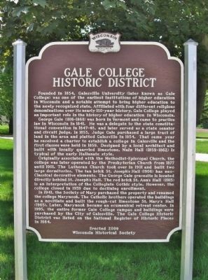 Gale College Historic District Marker image. Click for full size.