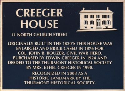 Creeger House Marker. Click for full size. Creeger House Marker image. Click for full size.