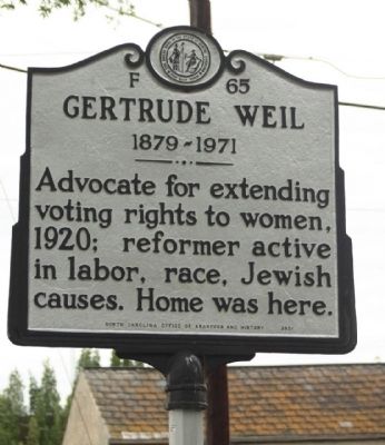 Gertrude Weil Marker. Click for full size. Gertrude Weil Marker image. Click for full size.