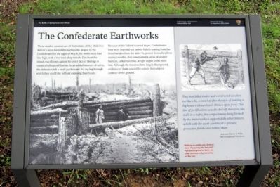 The Confederate Earthworks Marker. Click for full size. The Confederate Earthworks Marker image. Click for full size.