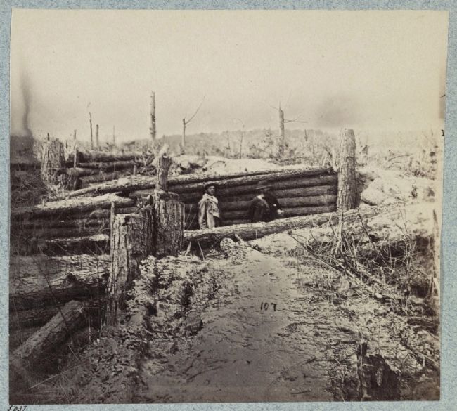 Confederate entrenchments near junction of old and new Court House Roads image. Click for full size.