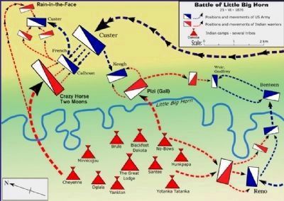 Little Bighorn Battlefield Map image. Click for full size.