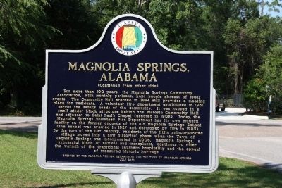 Magnolia Springs, Alabama Marker (Reverse) image. Click for full size.