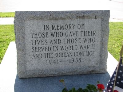 Charlestown World War II and Korean Conflict Memorial Marker. Click for full size. Charlestown World War II and Korean Conflict Memorial Marker image. Click for full size.