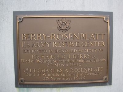 Berry-Rosenblatt US Army Reserve Center Marker image. Click for full size.